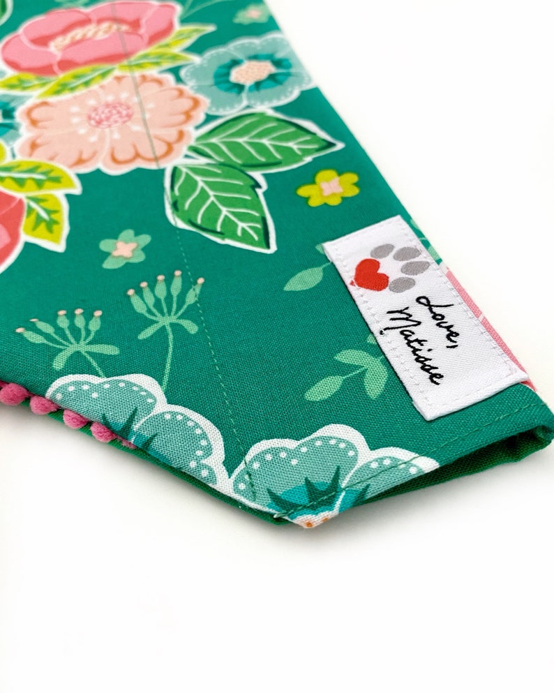 Easter Floral Dog Bandana Flower Bandana For Dog Spring Dog Bandana Green Floral Spring Bandana