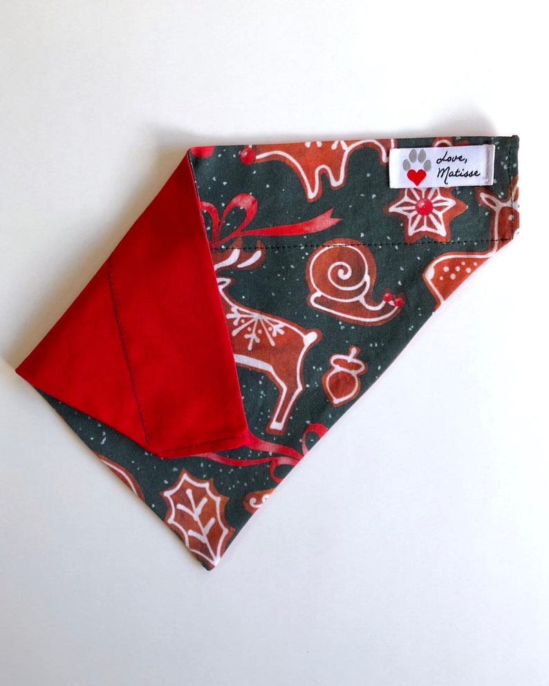 Xmas Cookie Bandana Winter Dog Bandana Holiday Bandana Reindeer Dog Bandana Holiday Dog Bandana Christmas Bandana Xmas Dog Bandana