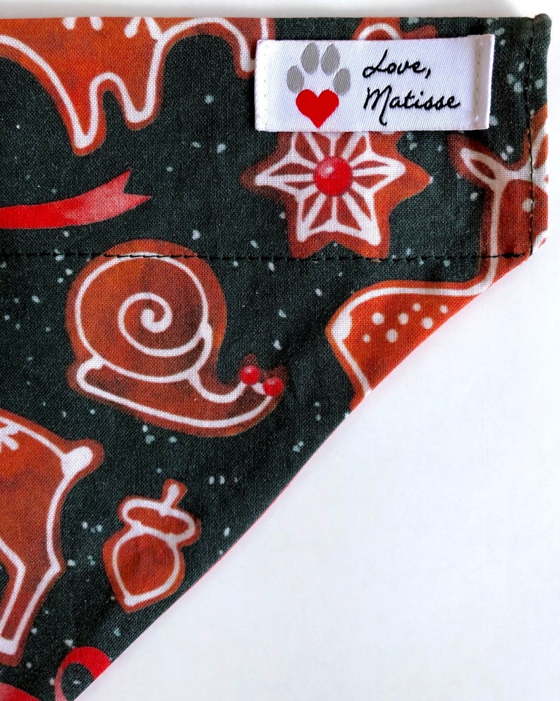 Xmas Cookie Bandana Winter Dog Bandana Holiday Bandana Reindeer Dog Bandana Holiday Dog Bandana Christmas Bandana Xmas Dog Bandana