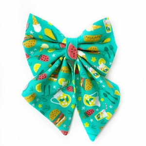 Lemonade Dog Bow Tie, Summer Dog Bow Tie, Summer Cat Collar Bow, Lemon Collar Bow Tie, Picnic Bow Tie, Dog Headband Bow, Sailor Bow