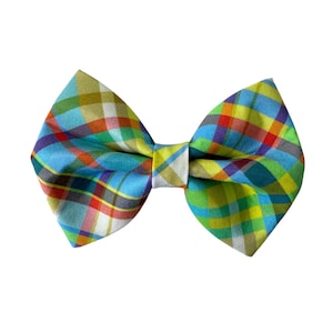 Plaid Dog Bow Tie, Easter Dog Bow, Plaid Cat Collar Bow, Plaid Sailor Bow, Dog Collar Bow Tie, Dog Headband Bow, Double Bow Headband