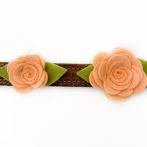 Dog Collar Flower, Peach Felt Flower Collar Accessory, Wedding Dog Floral Accessory, Girl Dog Flower for Collar image 7