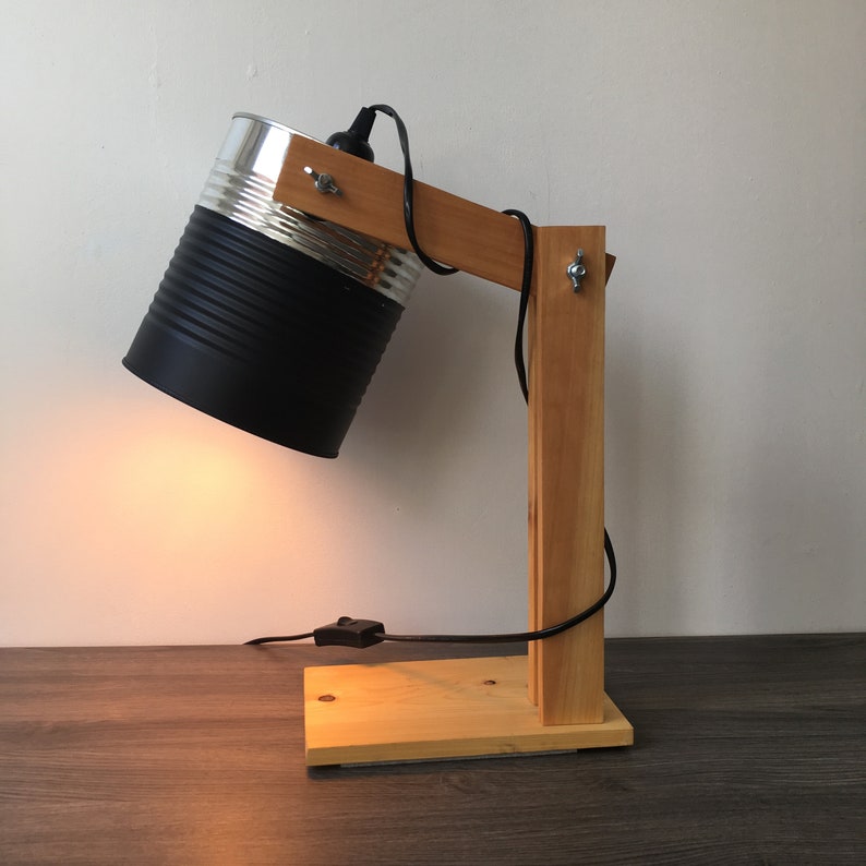 Table Lamp La Conserve Actress Lampshade Recycled Made In Quebec Booster