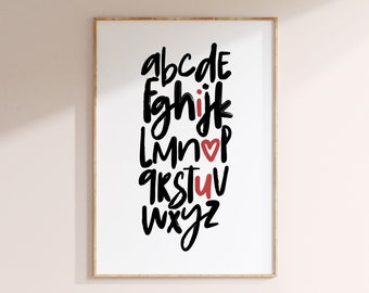 Poster "I love you" A4 | Art print, living room pictures, picture bar, abstract poster, lettering, poster saying, wall decoration, housewarming gift