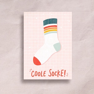 Postkarte Coole Socke A6 | Illustration, Witzige Grüße, Grußkarte, Karte Geburtstag, Postkarte Sprüche, coole Sprüche, Postkarte Freunde