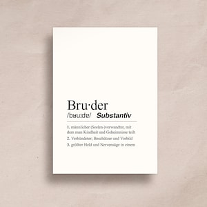 Ansichtkaartdefinitie Brother A6 | Cadeau voor broer, broer, favoriete broer, cadeau broer of zus, broer of zus liefde