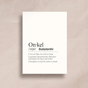 Ansichtkaartdefinitie Oom A6 | Oomkaart, peetvader worden, peetvadercadeau, zwangerschapsaankondiging, cadeau voor peetouders