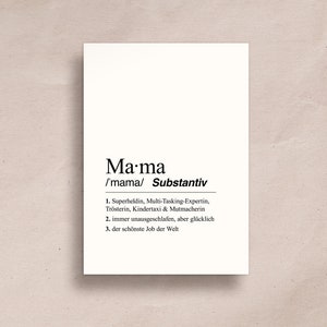 Ansichtkaartdefinitie moeder A6 | Geboortekaart, Moederdagkaart, Moederdagcadeau, moedercadeau, jonge ouders cadeau, mama spreuk