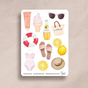 Planner adesivi ESTATE ad Amalfi | Adesivi motivi disegnati a mano | Pianificatore, diario, calendario, viaggio | Italia, vacanze, dolce vita