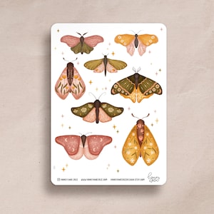 Adesivi per agenda Falene Stile Boho | Adesivi disegnati a mano per diario, bujo, lettere, calendario, regali | Dolci farfalle, mistiche