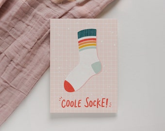 Postcard Cool Sock A6 | Illustration, funny greetings, greeting card, birthday card, postcard sayings, cool sayings, postcard friends