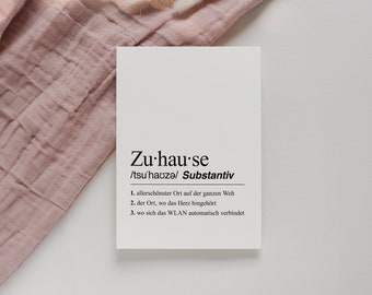 Postkarte Definition Zuhause A6 | Karte Einzug, Einweihungsgeschenk, Witzige Karte Umzug, Geschenk neues Haus, Geschenk Nachbar