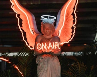 Neon Art Statue Angel Sculpture - Unique Hand Made & Designed Neon Light