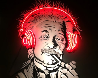 Albert Einstein Neon Sign – Handmade Customizable Neon Wall Art