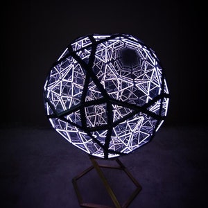 Dodecahedron Sculpture - Icosahedron Sculpture - infinity Mirror Lamp - Mirror Reflection- Infinity Art - Light Sculpture