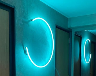 Abstract Circle Neon Sign - Neon Glass Circle- Custom Neon Sign- Neon Sign