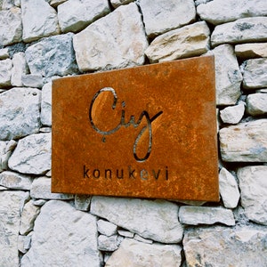 Custom Corten Steel Signage for Home or Business - Rusted Sign - Illuminated Signage