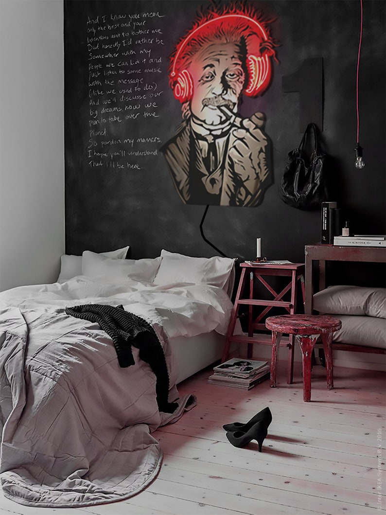 Albert Einstein Neon Sign – Handmade Customizable Neon Wall Art image 3