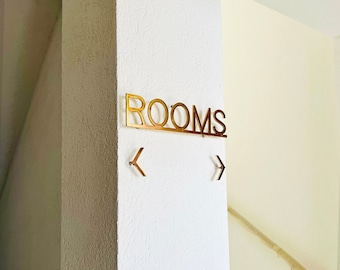 Custom Directional Sign. Hotel Room directional signs, Wayfinding Signs, Floor Directory, Room Wayfinding, Direction Signs, Room Directory