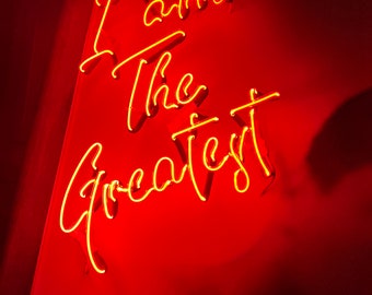 Muhammad Ali Neon Sign - Handmade Customized Decor Neon sign - I am The Greatest- Custom Wall Art Decor