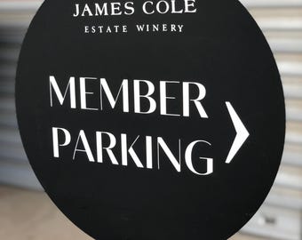 Standing Round Sign- Round Sign Board- Metal Round Frame Sign- Coffee Shop Sign- Standing Outdoor Sign-Welcome Sign- Parking Sign
