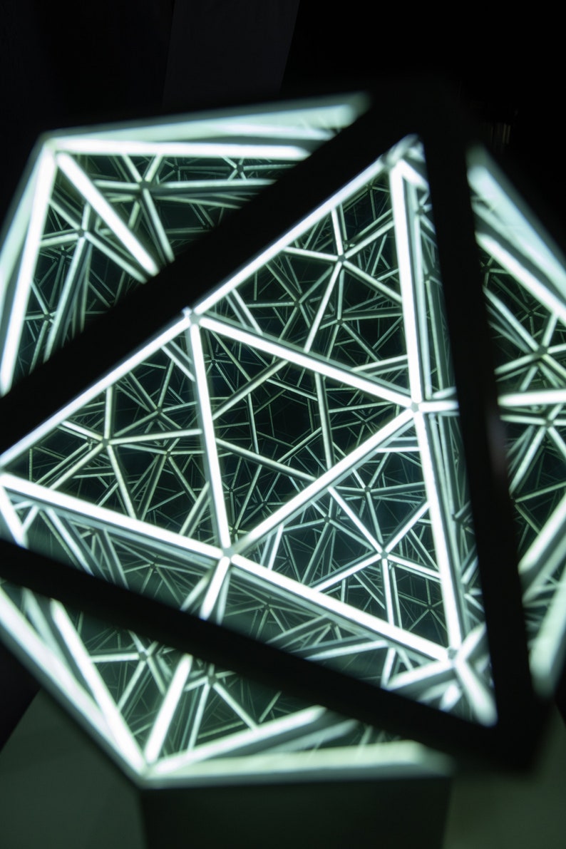 Icosahedron Sculpture Infinity Mirror Lamp Mirror Reflection Etsy