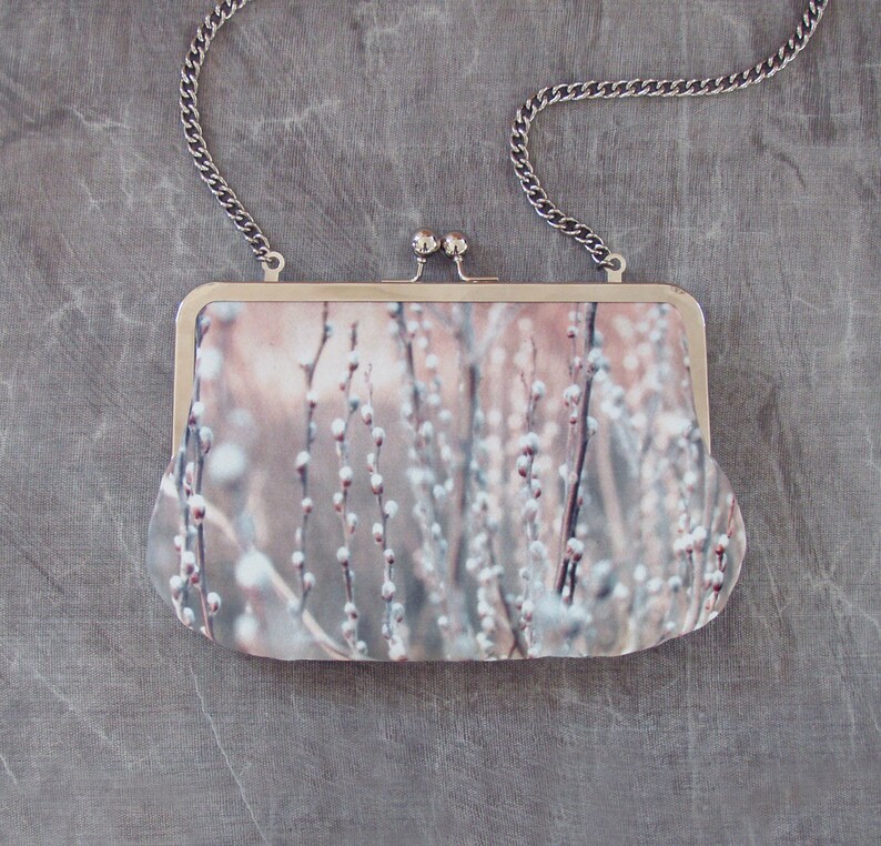 8 Inch Silver Clutch Purse Frame Glue In Kisslock Etsy