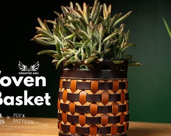 Woven Leather Basket Pattern: Minimalist Design (PDF & DXF)