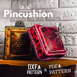 PDF & DXF Leather Pincushion Pattern - Leather needles case pattern - Leather Pattern - Needles cushion - Leather Pdf Template