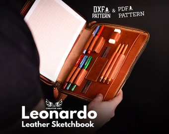 PDF & DXF Leather Leonardo Sketchbook PDF Pattern