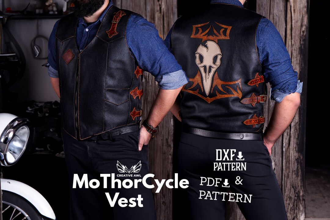 PDF & DXF Leather Motocykle Vest PDF Pattern - Etsy