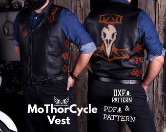 PDF & DXF Leather Motocykle Vest PDF Pattern - Etsy
