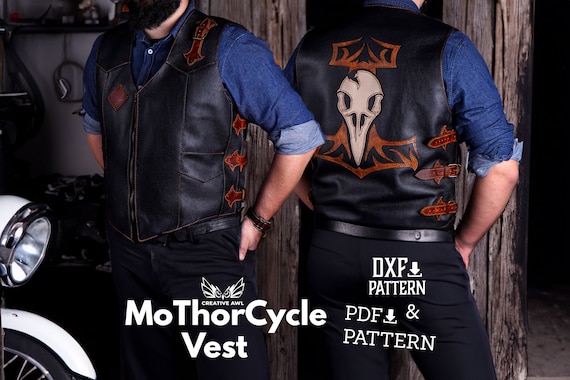 PDF & DXF Leather Motocykle Vest PDF Pattern