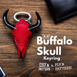 PDF & DXF Buffalo Keyring Pattern, Leather pattern,  Leather Patterns, Leather Pdf Template