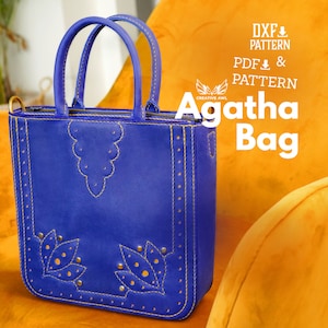 PDF & DXF Leather Agatha Tote Bag PDF Pattern