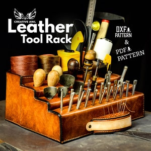 PDF & DXF Leather Tool Rack Pattern - Tools rack pattern - Leather Pattern - Leather Patterns - Leather Pdf Template
