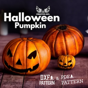 PDF & DXF レザーパンプキンパターン、レザーハロウィンパターン、レザーコスプレパターン、レザーPDFテンプレート、縫製テンプレート
