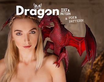 PDF & DXF lederen draak PDF-patroon