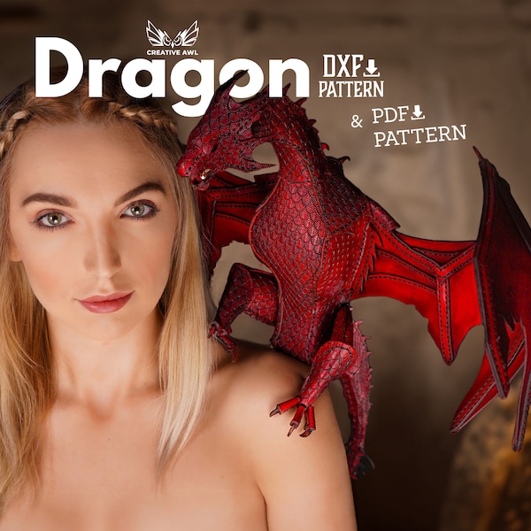 PDF & DXF Leather Dragon PDF Pattern