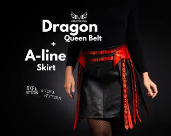 Dragon Queen Belt and A-Line Skirt Leather Pattern DIY