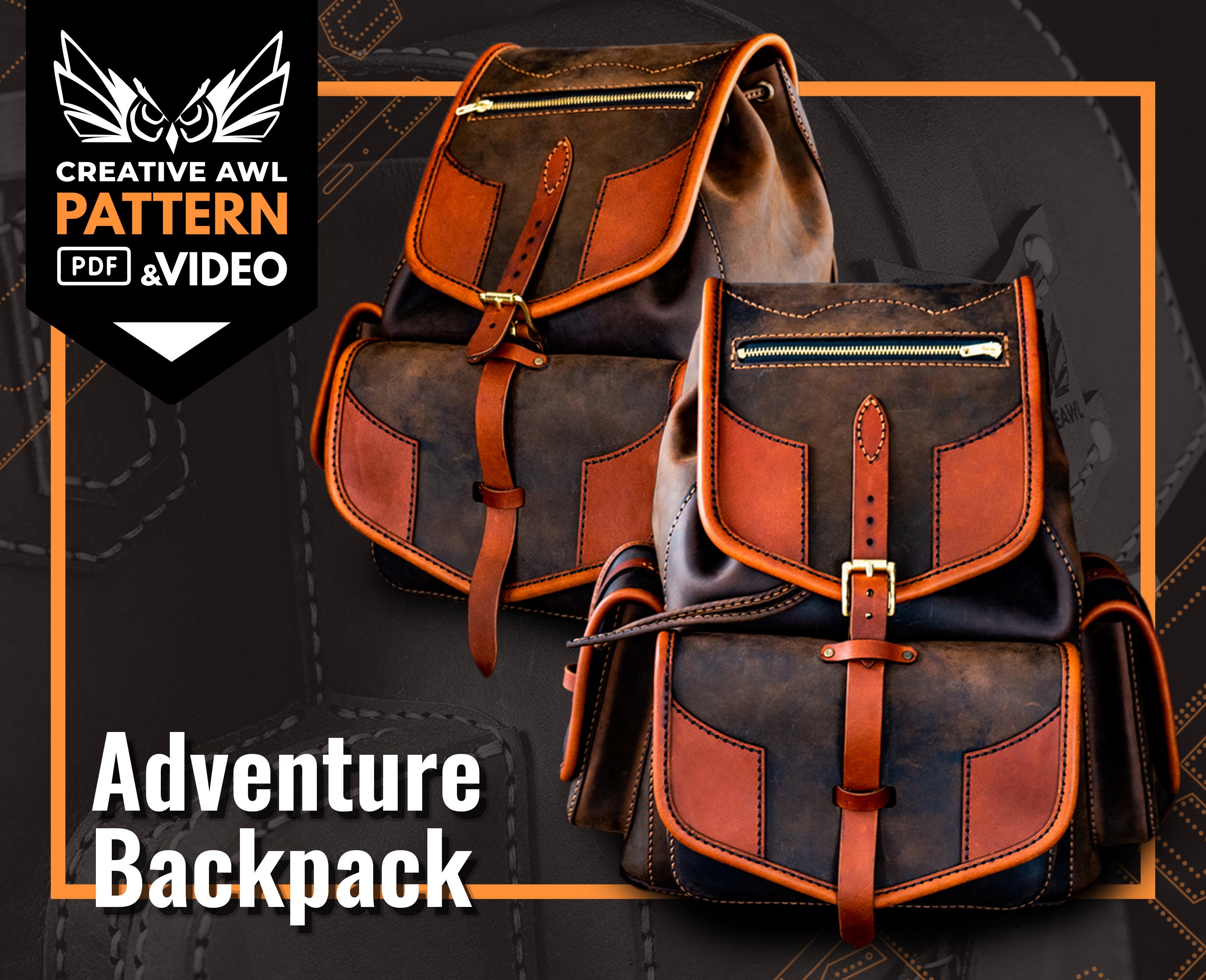 leather adventure backpack