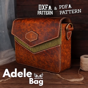 PDF & DXF Adele Bag Pattern - Leather Pattern - Leather bag pattern - Leather Template - PDF Pattern