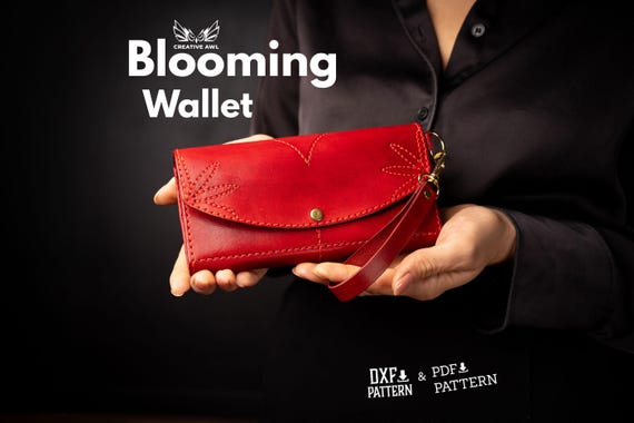 PDF & DXF Leather Blooming Wallet - Women's Wallet