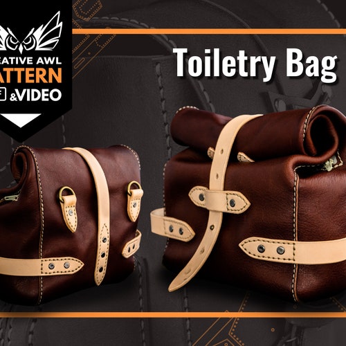 Leather Cosmetic Bag Pattern Leather Toiletry Bag Pattern Etsy