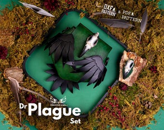 PDF & DXF Läder Dr Plague Väska och Nyckelring PDF Mönster - Mall