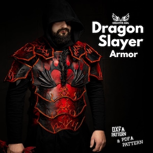 PDF & DXF Dragon Slayer Armor pattern - Leather armor Pattern - Leather Template - Leather PDF Pattern - Leather Template