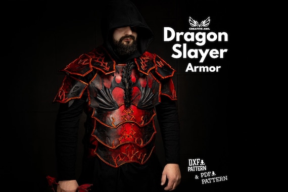 PDF & DXF Dragon Slayer Armor pattern - Leather armor Pattern - Leather Template - Leather PDF Pattern - Leather Template