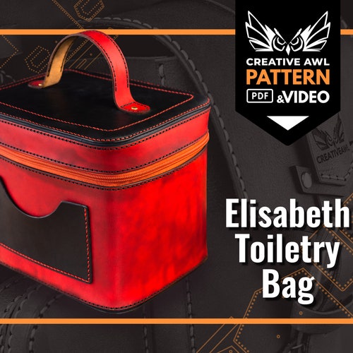 Leather Cosmetic Toiletry Bag Pattern Lunch Bag Leather Etsy