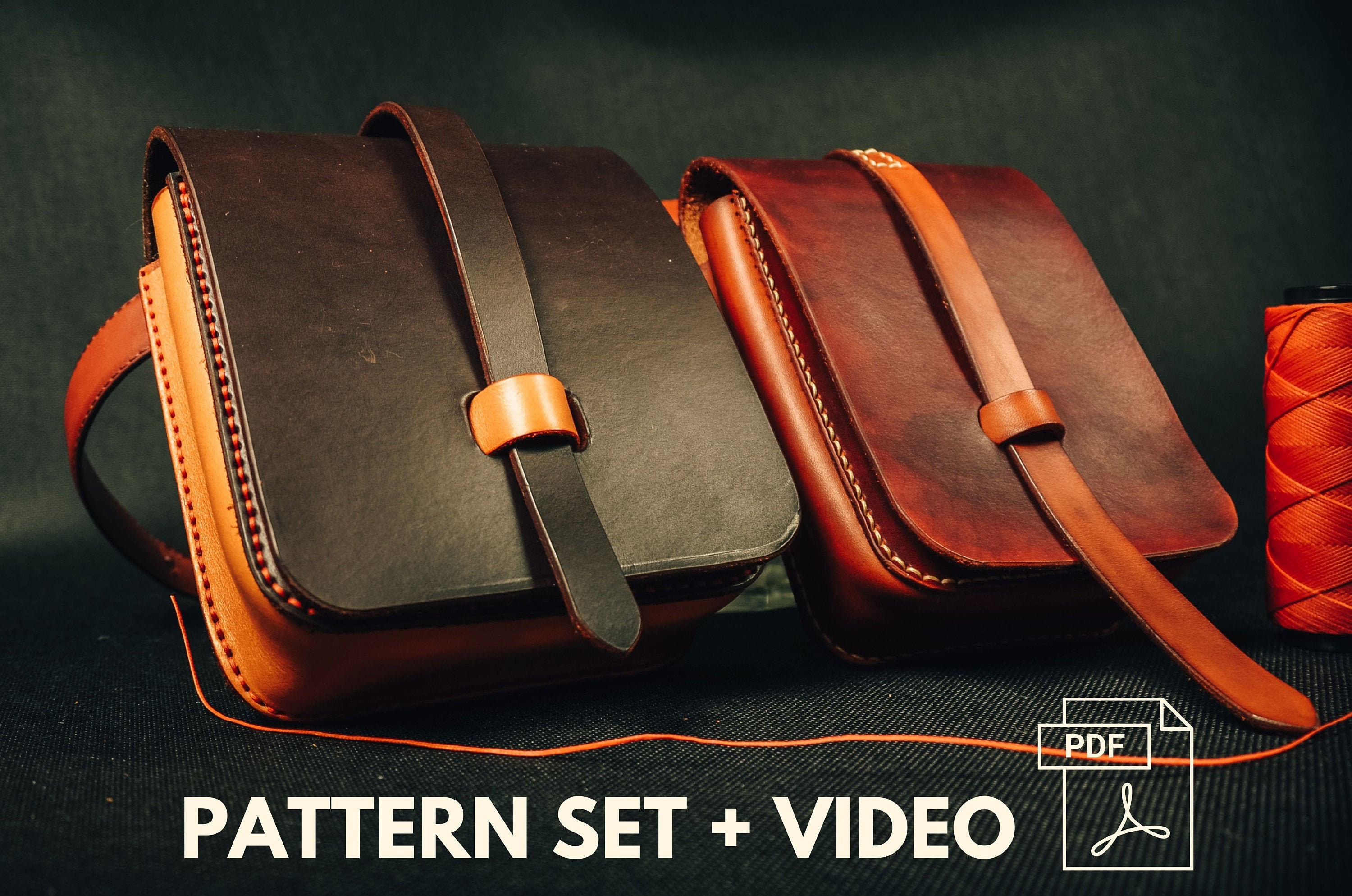 Leather Bag Pattern - Hip Bag Pattern - Leather Pattern - Pouch Belt Bag Pattern - Leather ...