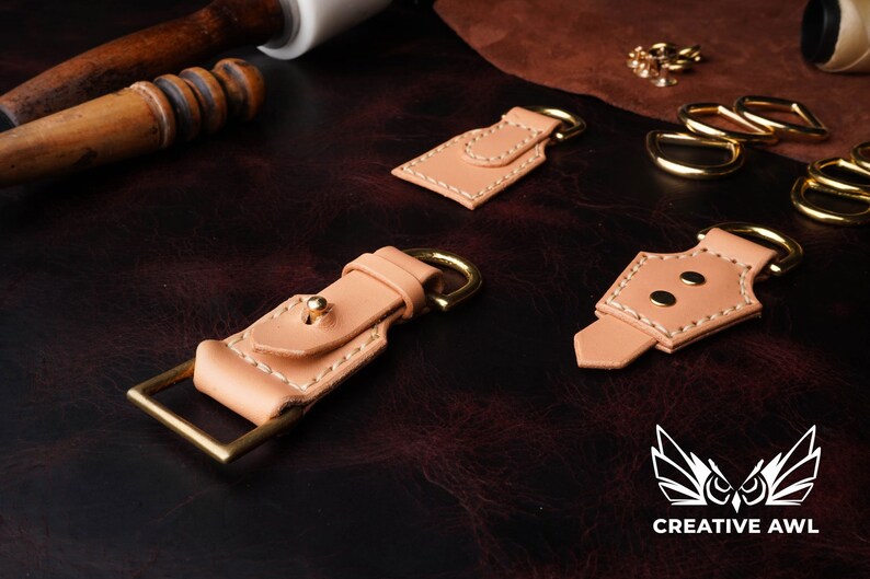 PDF & DXF Leather D-rings Loops / Key fobs Set PDF Pattern image 4